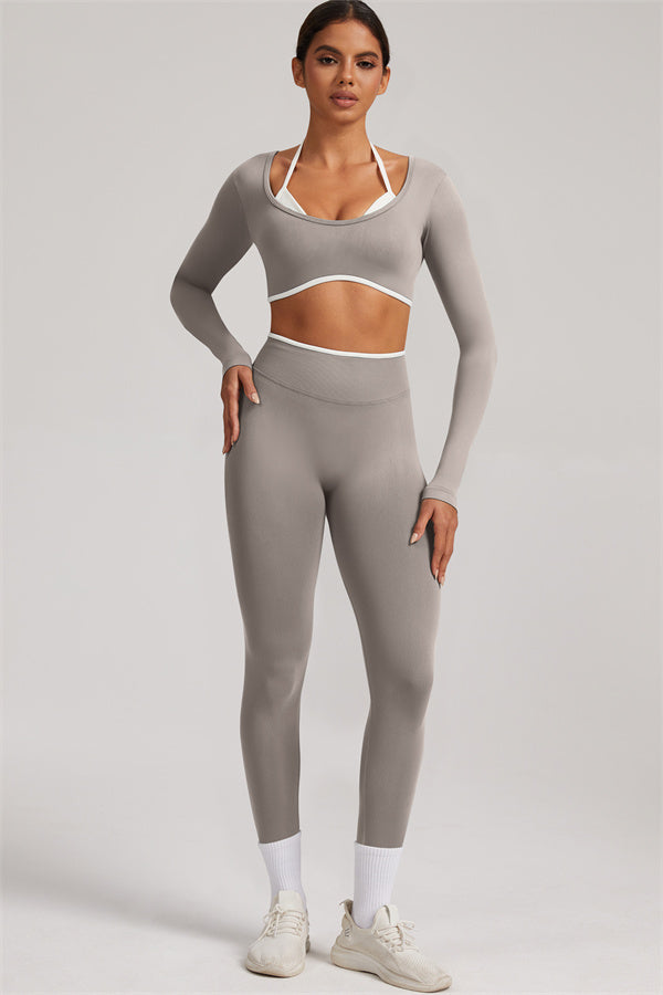The Elevate New Long Sleeve Crop top Leggings 2-Piece Set