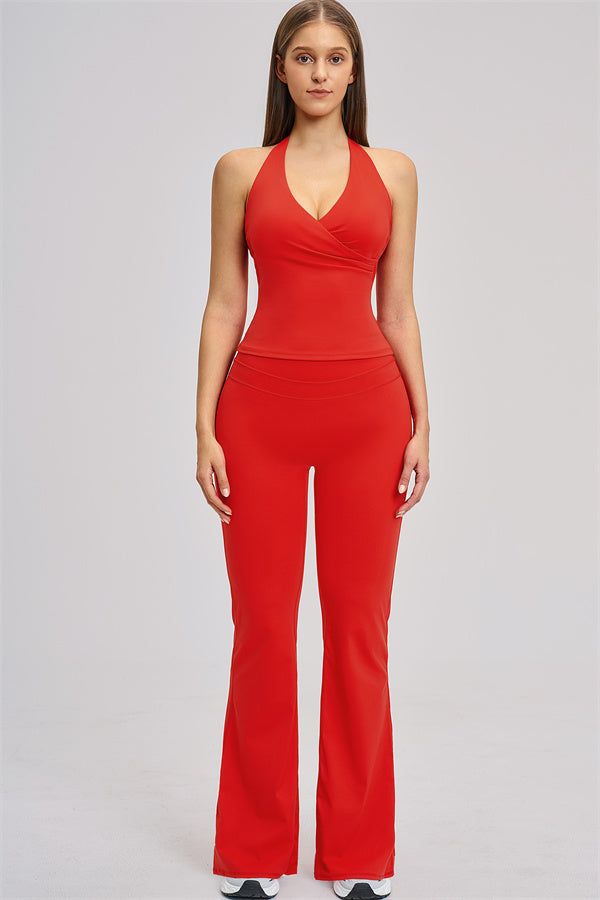 The Stride Crop Top Flared Leggings 2-Piece Set
