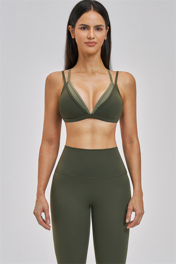 The Seraphine Layered V Sports Bra Leggings 2-Piece Set
