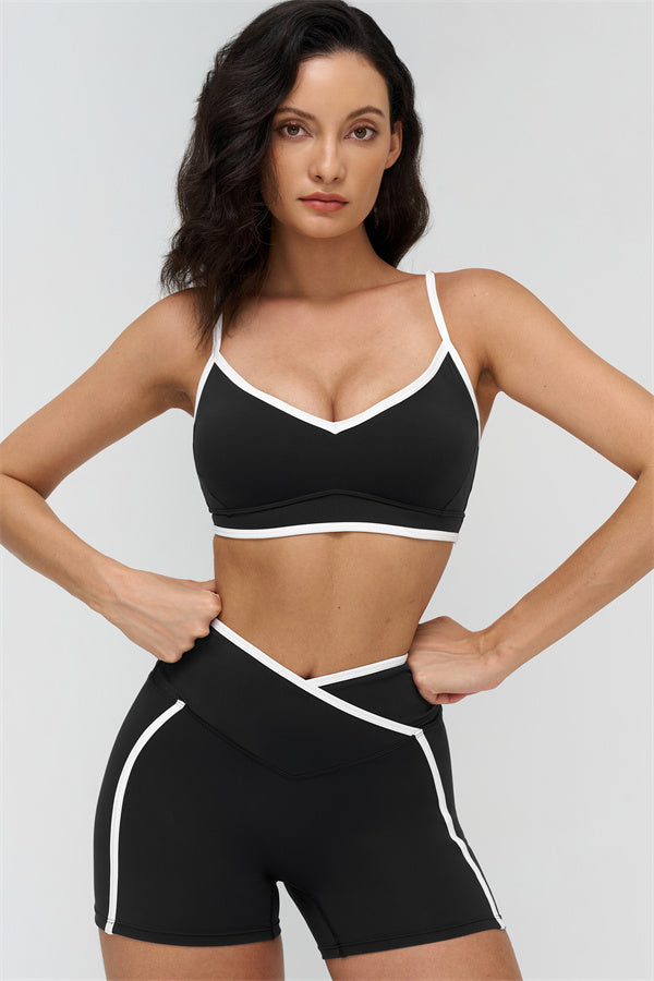 The Crave Contrast Sports Bra Shorts 2-Piece Set