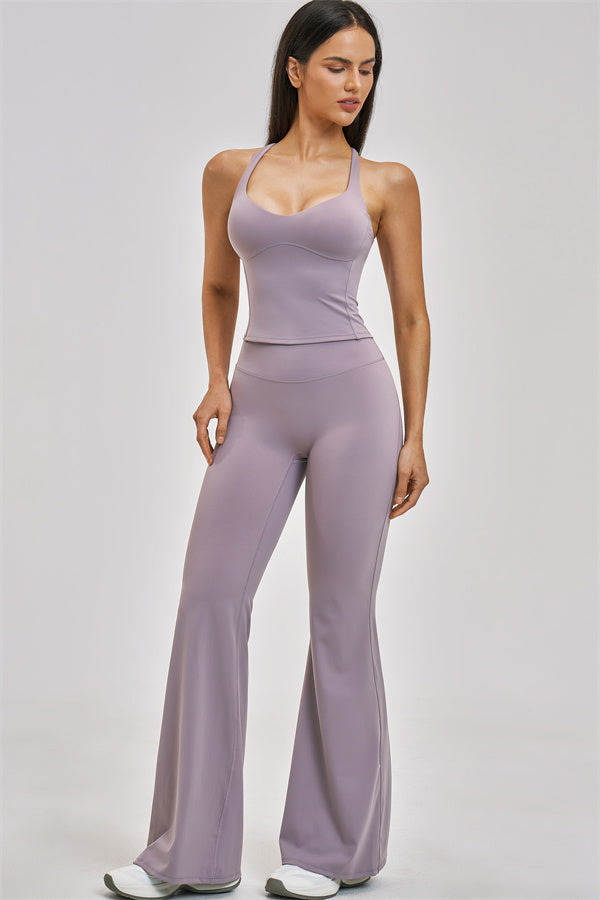 The Zenith Crop Top Flared Leggings 2-Piece Set