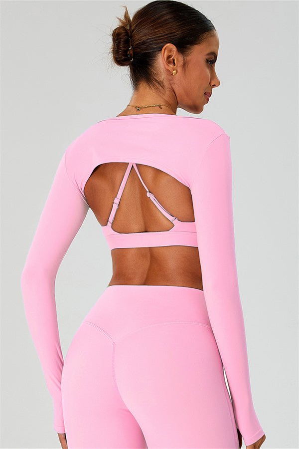 The Ember Sports Bra Crop Top Shorts 3-Piece Set