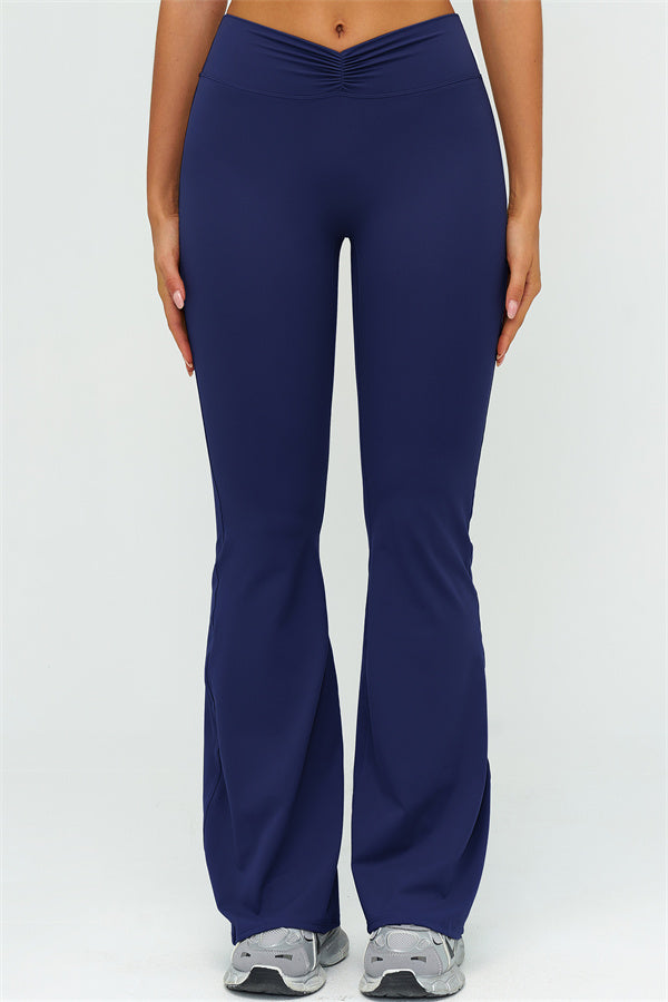 The Lushness V-Back Sports Bra Flared Leggings 2-Piece Set