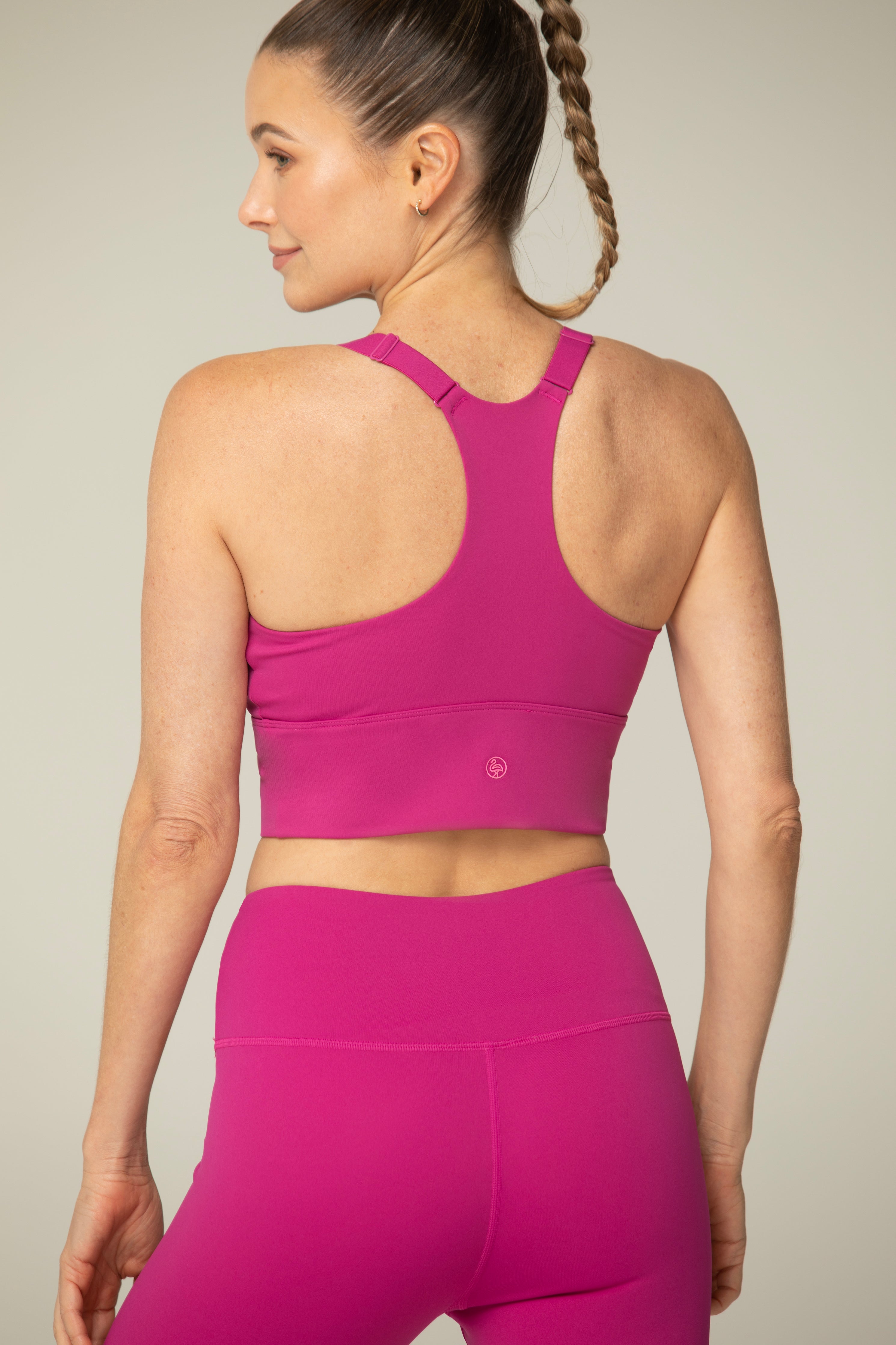Crossover Magenta Leggings & Yoga Bra - 2 PC Set