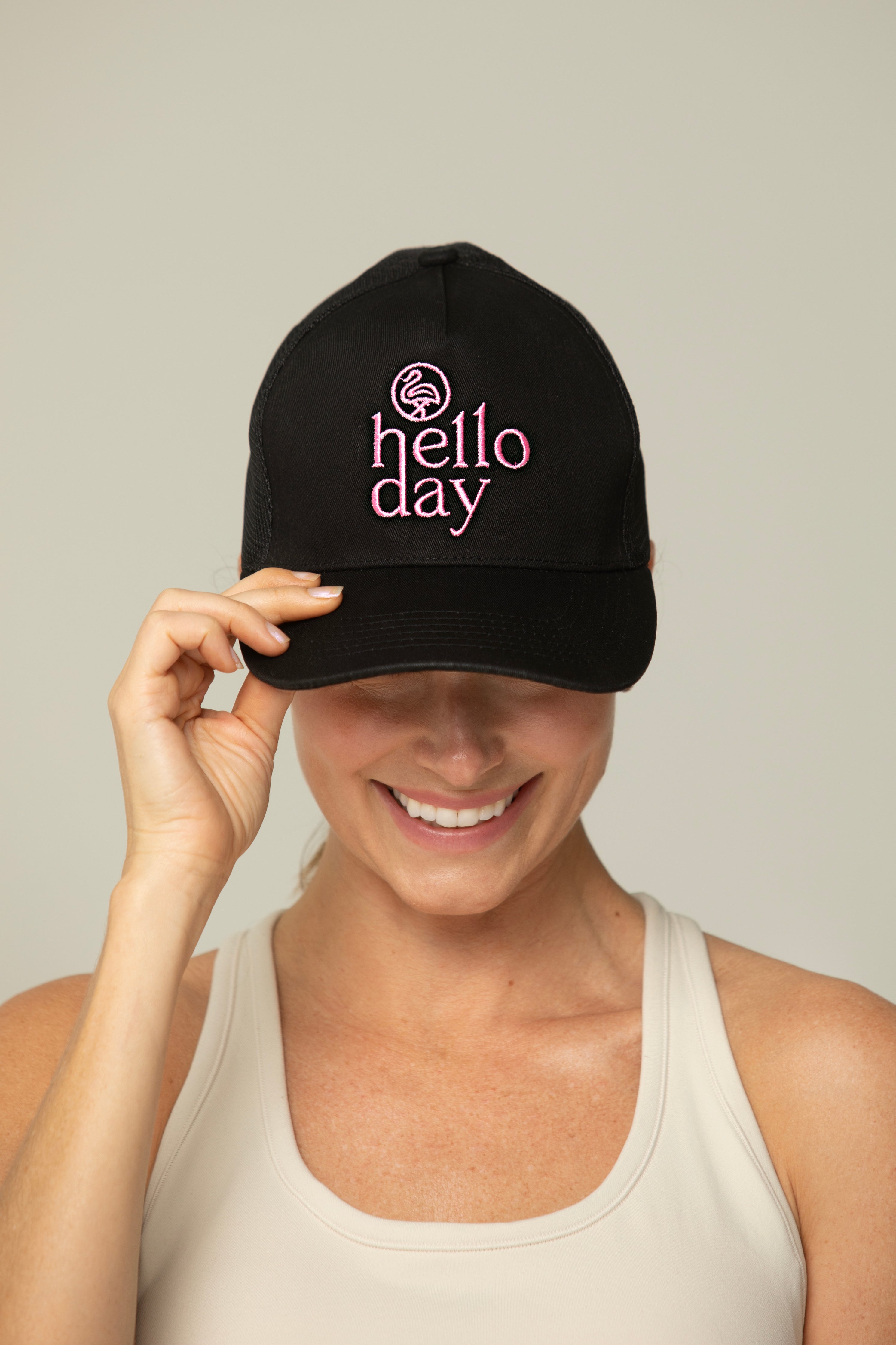 Hello Day Embroidered Classic Trucker Hat