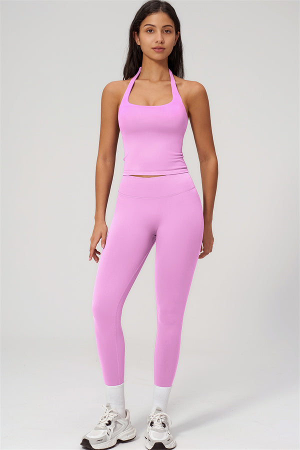 The Empower Halter Crop Top Leggings 2-Piece Set