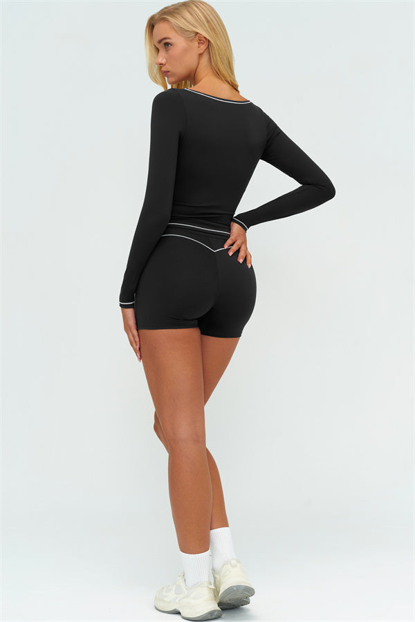 The Amara Long Sleeve T-shirt Shorts 2-Piece Set