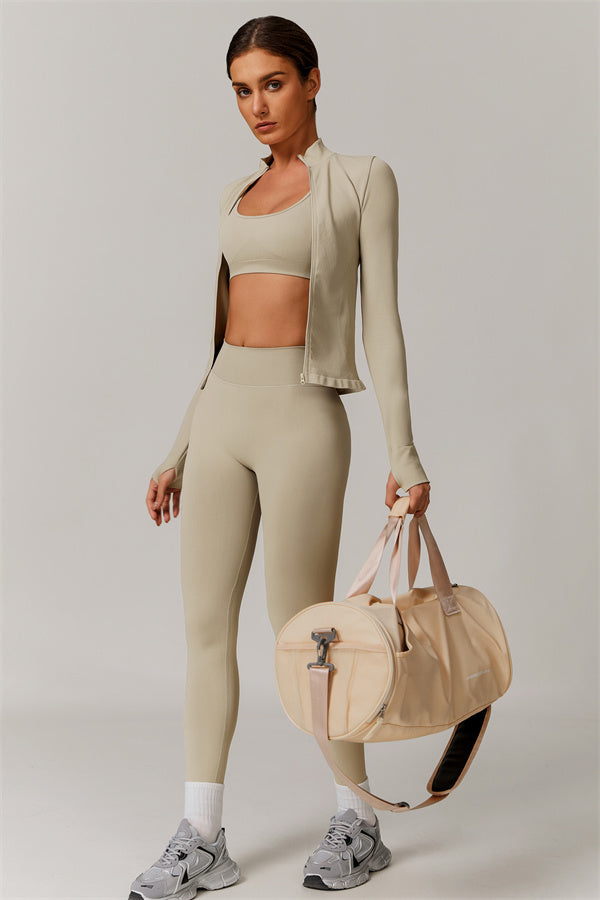 The Nova Luxe Jacket Sports Bra Leggings 3-Piece Set