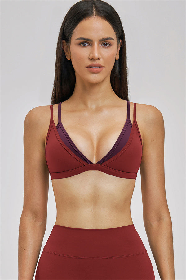 The Seraphine Layered V Sports Bra Leggings 2-Piece Set