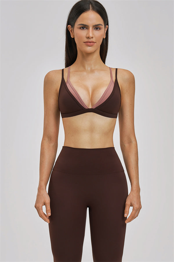 The Seraphine Layered V Sports Bra Leggings 2-Piece Set