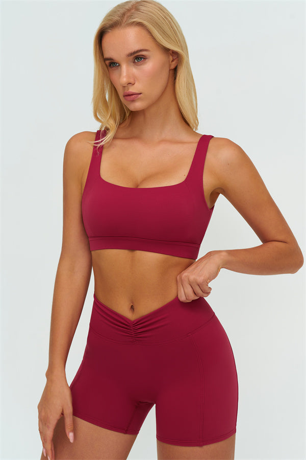 The Lushness V-Back Sports Bra Shorts 2-Piece Set