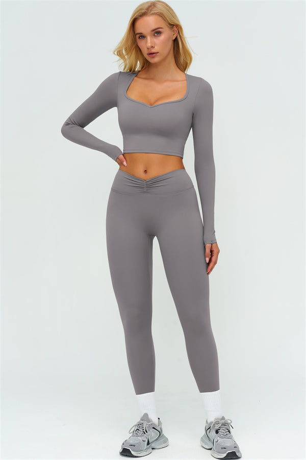 The Lushness Long Sleeve Crop top Leggings 2-Piece Set