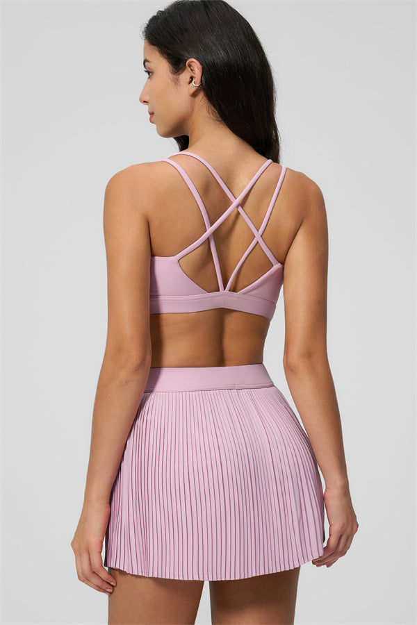 The Balance Sports Bra Tennis Skirt 2-Piece Set