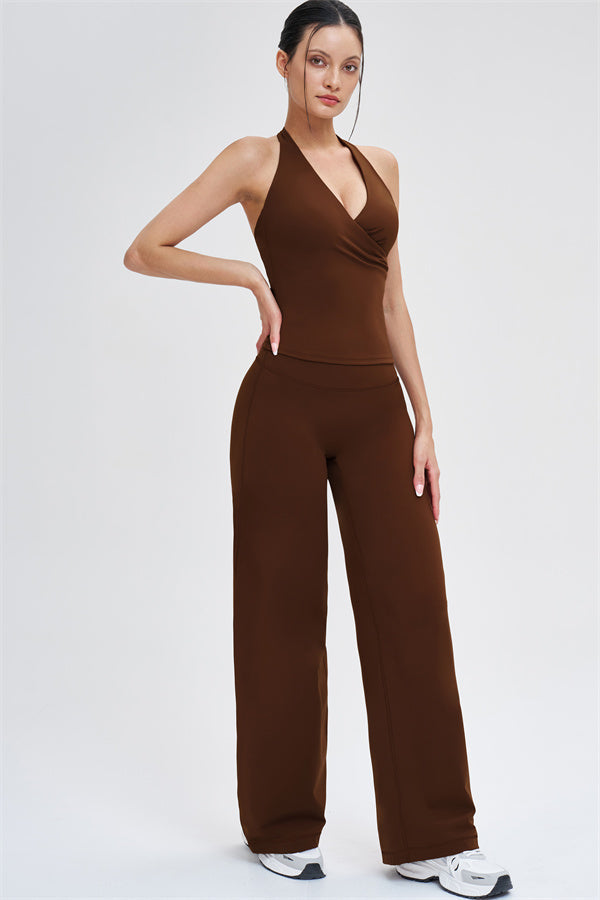 The Stride Crop Top Straight Leg Pants 2-Piece Set